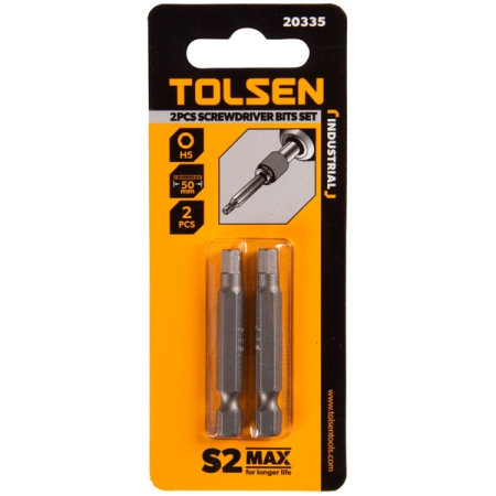 Набор вставок (бит) 1/4", HEX 5 мм, 50 мм, 2 предмета TOLSEN TT20335