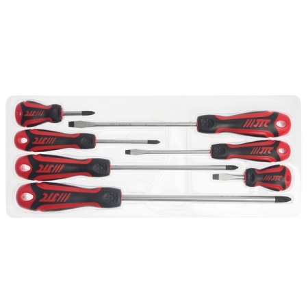 Набор отверток усиленных Slotted, Phillips, 7 предметов, JTC-7643
