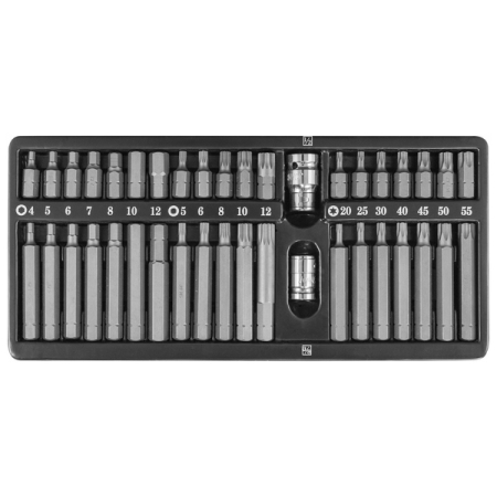 Набор вставок-бит 10 мм DR с переходниками, 40 предметов, Jonnesway S29H4140S