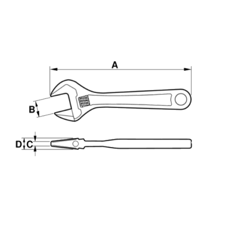 BAHCO NS001-375 Ключ разводной искробезопасный, до 46 мм, длина 375 мм