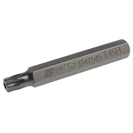 Бита TORX с отверстием удлиненная T45Hx75 мм, 10 мм, JTC-1347545