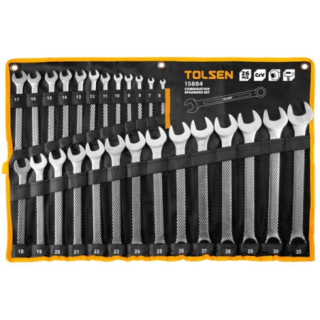 Набор комбинированных ключей, 6-32 мм, 26 предметов, TOLSEN TT15884