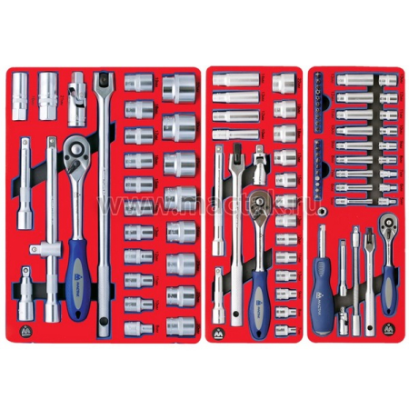 Набор инструментов "ПРОФИ 299" в красной тележке, 299 предметов МАСТАК 52-06299R Набор инструментов "ПРОФИ 299" в красной тележке, 299 предметов МАСТАК 52-06299R
