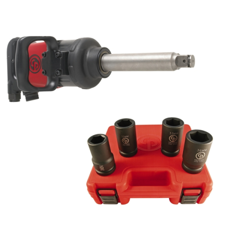 Гайковерт ударный пневматический квадрат 1 дюйм 2600 Нм Chicago Pneumatic CP7782-6 и набор головок 4 шт SS814D