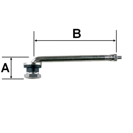 Вентиль металлический для бескамерных грузовых колес, угол 90 градусов, отверстие 15,7 мм, Clipper TR-509