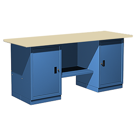 Верстак слесарный двухтумбовый с деревянной столешницей Феррум 01.200-W5015 Верстак слесарный двухтумбовый с деревянной столешницей Феррум 01.200-W5015