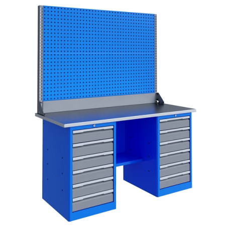 Верстак слесарный двухтумбовый, двойной экран, Верстакофф TNC 161.66.1-2