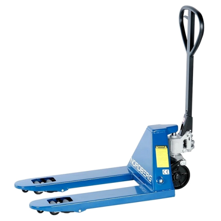 Тележка (рохля) складская гидравлическая короткая, 2,5 т, с полиуретановыми колесами NORDBERG N3902S-25 Тележка (рохля) складская гидравлическая короткая, 2,5 т, с полиуретановыми колесами NORDBERG N3902S-25