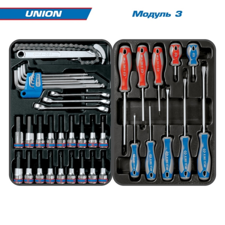 KING TONY 934-000MR Набор инструментов "UNION", 173 предмета, в красной тележке