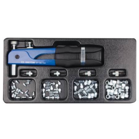 KING TONY 21-30-09MR Заклепочник с набором заклепок, 85 предметов KING TONY 21-30-09MR Заклепочник с набором заклепок, 85 предметов