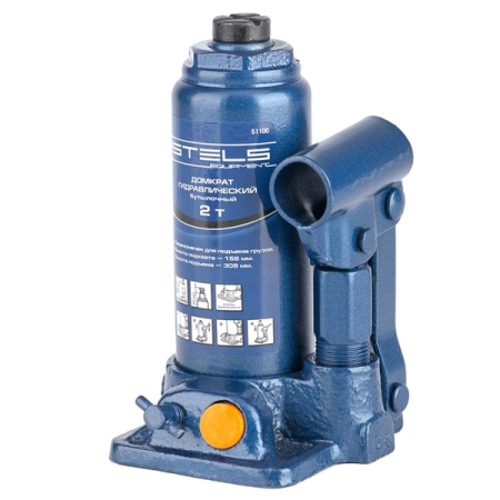 Домкрат гидравлический бутылочный, 2 т, 158-308 мм, Stels 51100