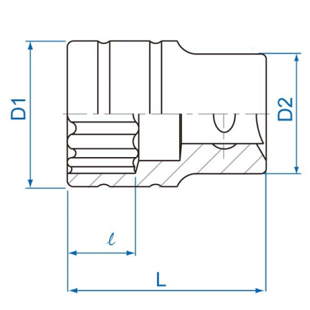 KING TONY 433014S Головка торцевая 1/2" стандартная двенадцатигранная, 7/16"