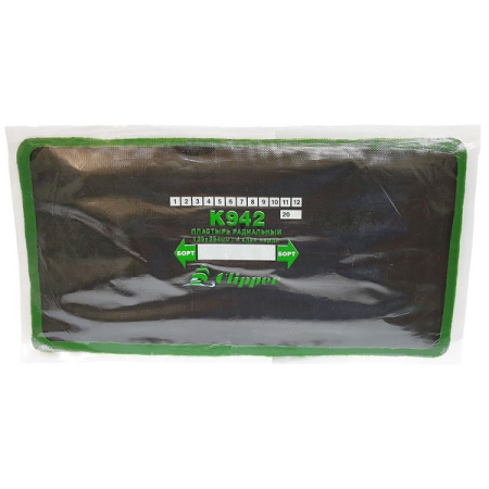 Пластырь радиальный кордовый 125x250 мм, 4 слоя корда, 1 шт, Clipper K942