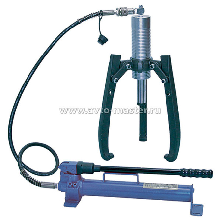 Съемник подшипников гидравлический трехлапый с гидравлическим насосом, 20 тонн Мастак 104-19320