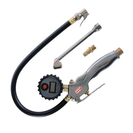 Пистолет для подкачки шин с цифровым манометром и сменной насадкой Mighty Seven SB-304A02