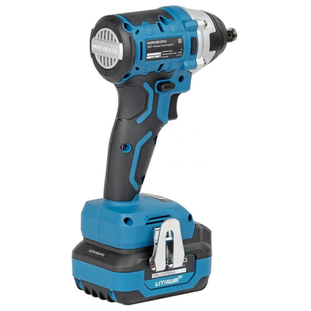 NORDBERG NE803K Гайковерт аккумуляторный, 1/2", 20В, 300Нм с 4A акк. и зар. уст-вом, чехол