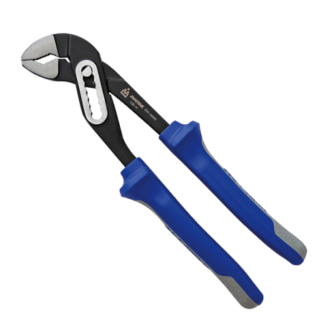 Клещи переставные, 250 мм, с двухсторонним шарниром на пластиковом держателе Мастак 034-00250H