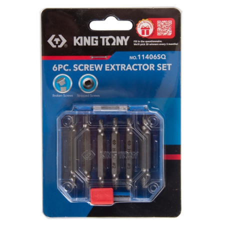 KING TONY 11406SQ Набор экстракторов, 2-12 мм, 6 предметов