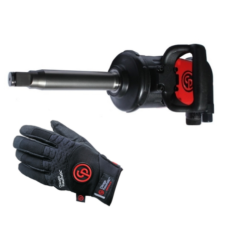 Гайковерт ударный пневматический 1 дюйм, 2600 Нм, Chicago Pneumatic CP7642 + перчатки