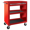 Тележка открытая «ОПТИМА», 3 полки и ящик, красная, МАСТАК 520-01580MR