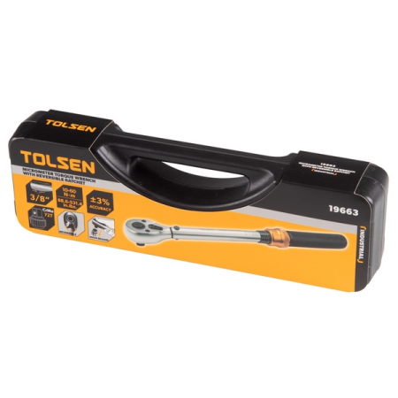 Ключ динамометрический 3/8", 10-60 Нм, в пластиковом кейсе, TOLSEN TT19663