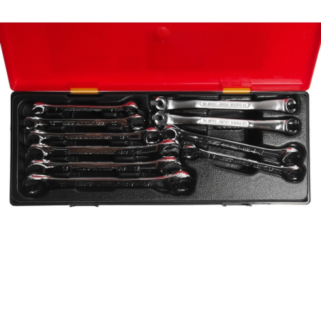 Набор ключей разрезных, 8-19 мм и 3/8”-9/16”, 10 предметов, JTC-K6101