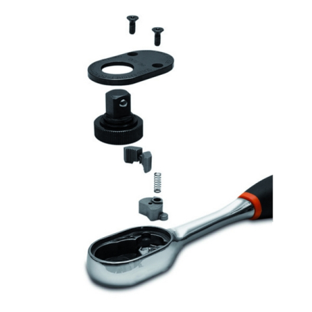 BAHCO 6950 Трещотка 1/4 дюйма, 72 зубца, флажковая, шариковый фиксатор