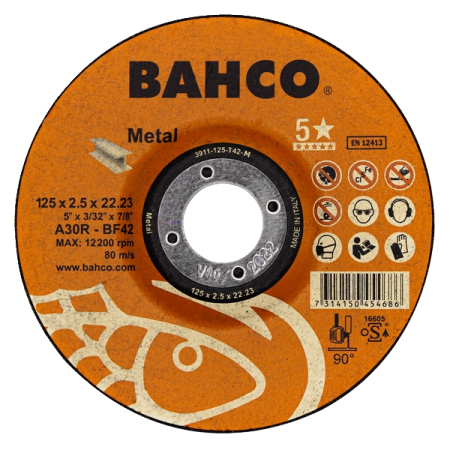 Диск отрезной по металлу 125x2.5x22.23 мм A30R-BF42 BAHCO 3911-125-T42-M