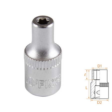 Головка торцевая TORX Е-стандарт 1/4", E4, AFFIX AF00023004