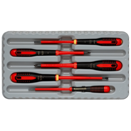 BAHCO BE-9881S Набор отверток изолированных Slotted, Phillips, 5 предметов