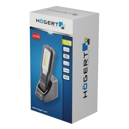 Фонарь светодиодный 10W COB + 5W LED, с базой, HOEGERT HT1E40