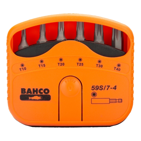 Набор вставок (бит) 1/4 дюйма TORX, 7 предметов, BAHCO 59S/7-4 Набор вставок (бит) 1/4 дюйма TORX, 7 предметов, BAHCO 59S/7-4