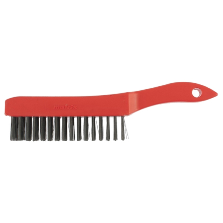 Щетка металлическая зачистная, шестирядная, закаленная прямая проволока с пластиковой ручкой, Matrix 74816