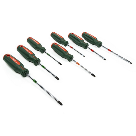 Набор отверток Slotted, Phillips, Pozidriv, 7 предметов, кейс, HANS 06400-7M