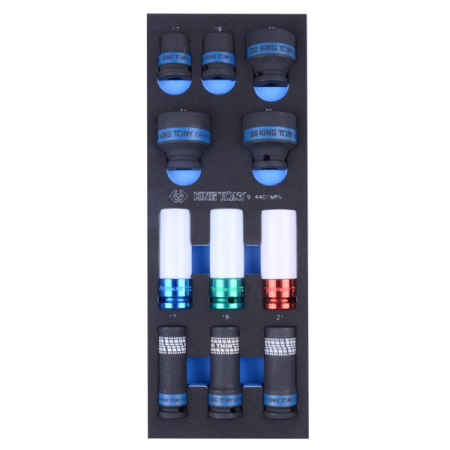 KING TONY 9-4401MPV Набор инструментов головки ударные 1/2 дюйма в ложементе