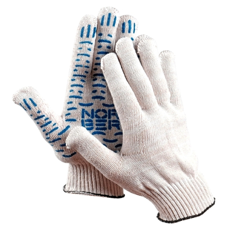 NORDBERG NCG610150.5 Перчатки с ПВХ покрытием белые, 5 пар