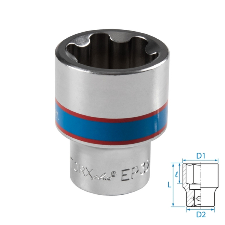 KING TONY 433E32M Головка торцевая TORX Plus 1/2", EP32