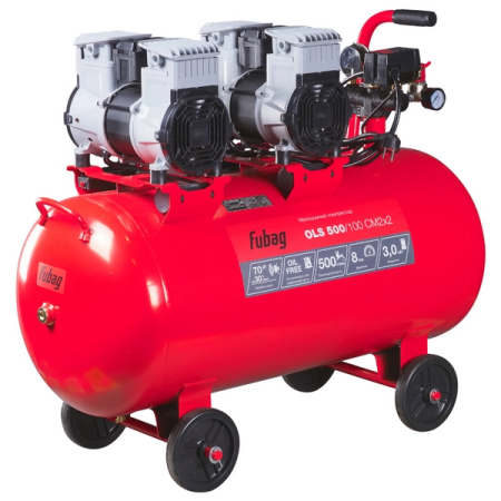 Компрессор воздушный безмасляный малошумный FUBAG OLS 500/100 CM2х2