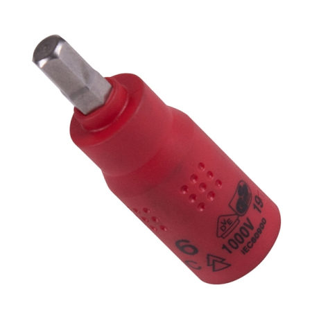 KING TONY 2035VE06 Торцевая насадка (бита) диэлектрическая 1/4", HEX H6, L=54 мм