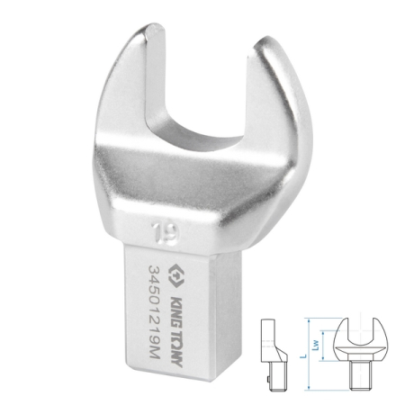 Насадка рожковая серии FIT, 19 мм, 14x18 мм KING TONY 34501219M