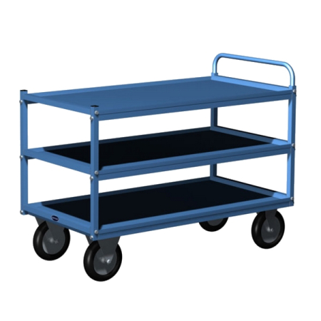 Тележка инструментальная открытая Titan с 3 полками, синяя, Ferrum 08.530-5015