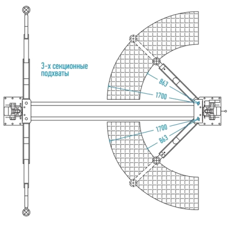 Nordberg N4122AE-5B Подъемник автомобильный 2-стоечный электрогидравлический, 5 т, электростопора, 380V, синий