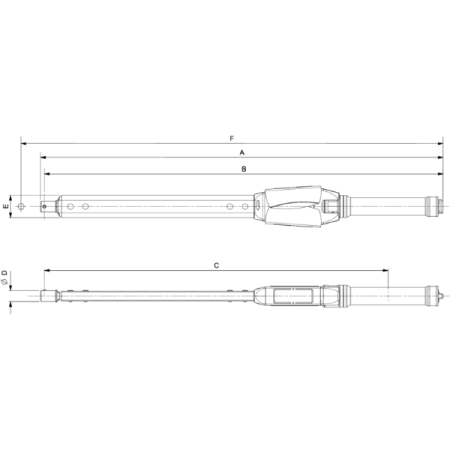 BAHCO 75S-650 Динамометрический ключ, держатель 22 мм, 130-650 Нм