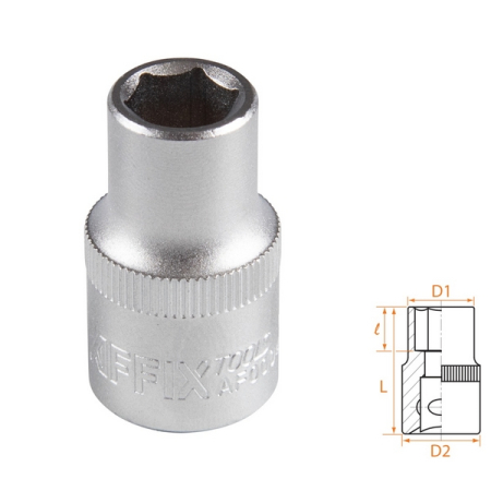 Головка торцевая стандартная шестигранная 1/2", 11 мм, AFFIX AF00040011