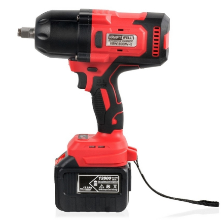 Гайковерт аккумуляторный ударный 1/2", 1500 Нм, 21 В, KraftWell KRW1500IW-E