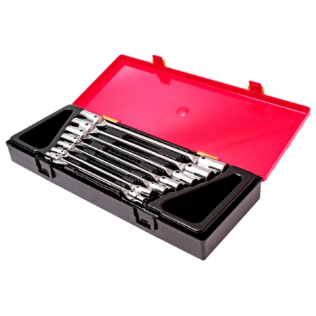 Набор ключей торцевых шарнирных, 6-19 мм, 7 предметов, JTC-K6072