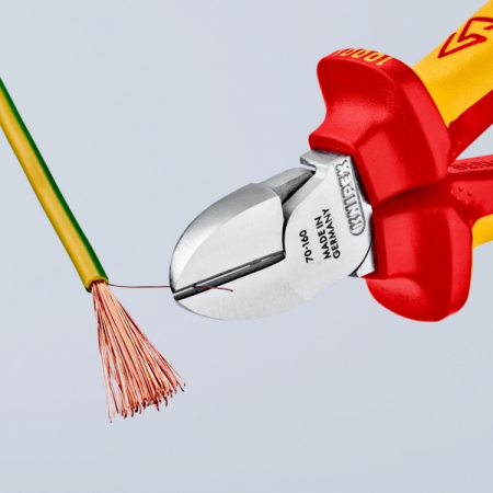 Бокорезы VDE, 160 мм, хром, двухкомпонентные диэлектрические ручки, KNIPEX KN-7006160SB