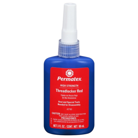 Фиксатор резьбовых соединений сильной фиксации красный, 90 мл, Permatex High Strength Threadlocker Red