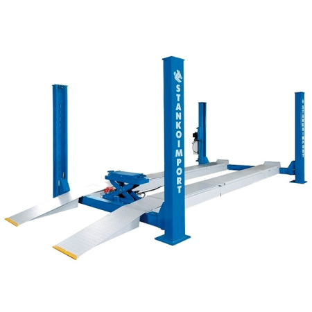 Подъемник 4-стоечный электрогидравлический, 5.5 т, для сход-развала, траверса, СТАНКОИМПОРТ ПГ4-5.5 (М) (380В)