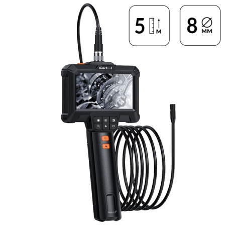 Эндоскоп, экран 4.3", 2Мп, зонд 5м, 8.5мм, iCartool IC-VC85 Эндоскоп, экран 4.3", 2Мп, зонд 5м, 8.5мм, iCartool IC-VC85